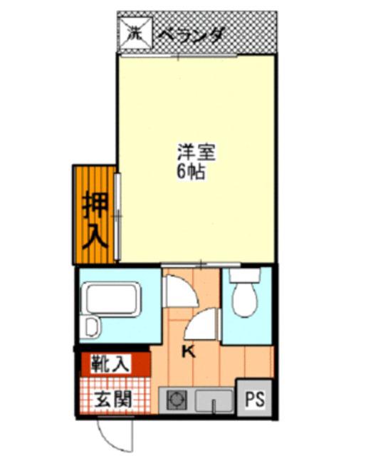 ハイムルネッサンス(1K/2階)の間取り写真