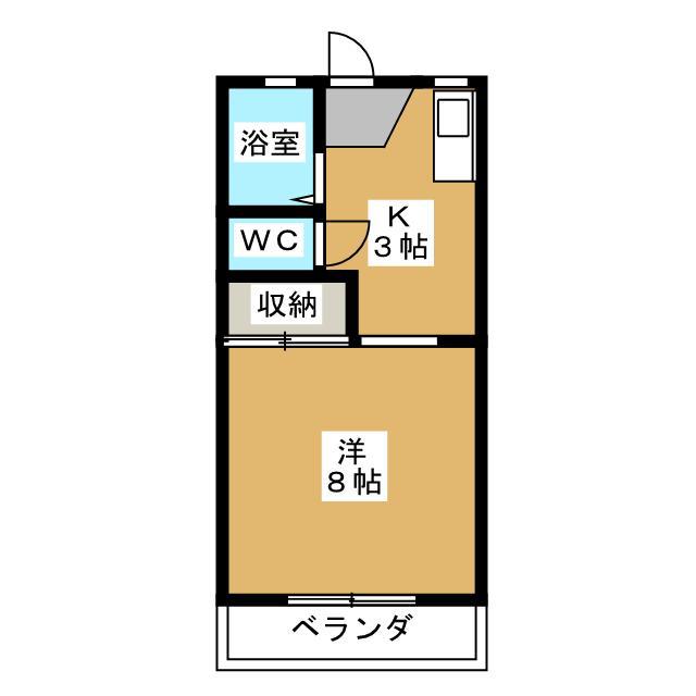 石神ハイツC(1K/2階)の間取り写真