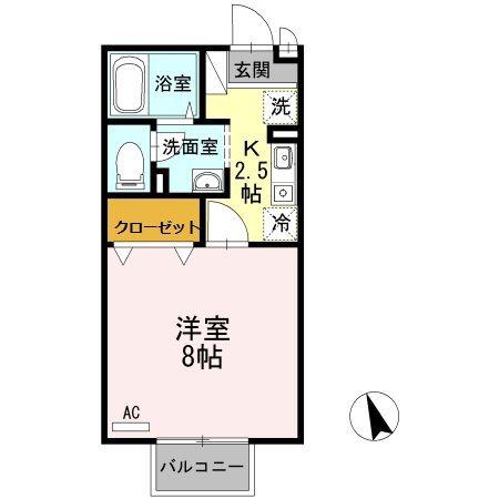 コーポラスダイクヤ(1K/2階)の間取り写真