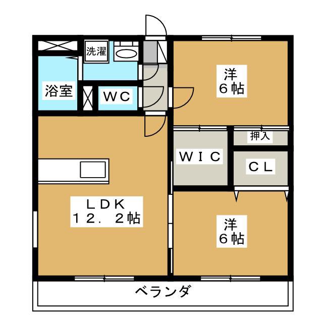 グランドゥール(2LDK/1階)の間取り写真