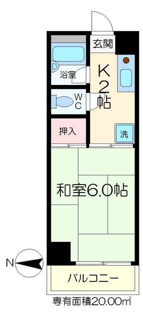 池長ビル(1K/3階)の間取り写真