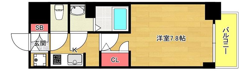 サムティ夕凪LUKSUS(1K/10階)の間取り写真
