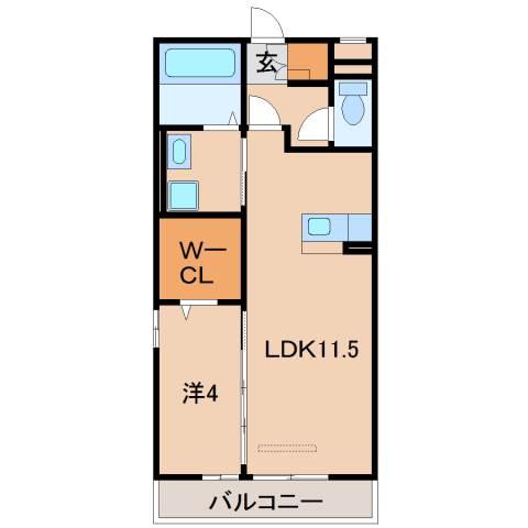 サウスメゾンエーデルワイス(1LDK/3階)の間取り写真