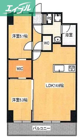 BELLA CASA サウス(2LDK/9階)の間取り写真