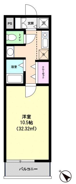 YAMASHIN北鎌倉(1K/1階)の間取り写真