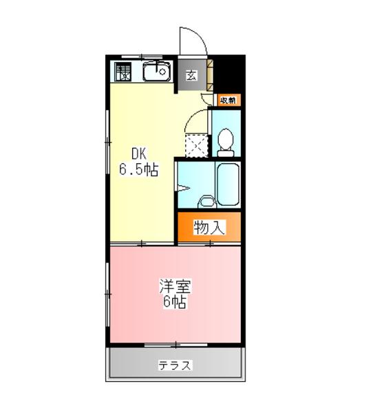 パークハウス(1DK/2階)の間取り写真
