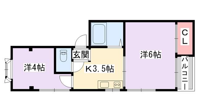 メゾン池田(2K/1階)の間取り写真