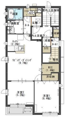 ラシーネ高砂(2LDK/2階)の間取り写真