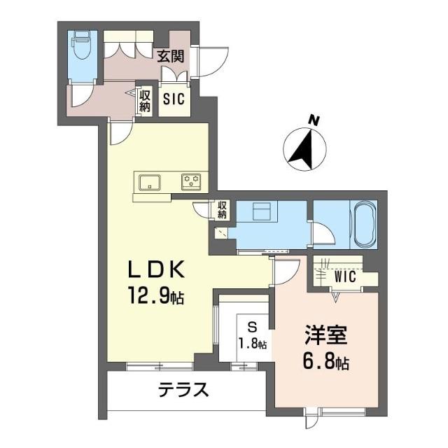 スピラーレ・マレ(1SLDK/1階)の間取り写真