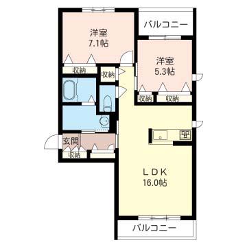 EMINENCE(2LDK/3階)の間取り写真