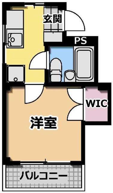 ベルモンテパークサイド(1K/2階)の間取り写真