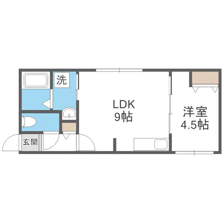 ASTER HOROHIRA(1LDK/4階)の間取り写真