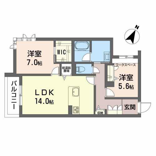 ラ・タンドル(2LDK/3階)の間取り写真