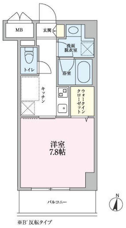 GRANVEIL-K(1K/4階)の間取り写真