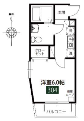 メルディア梅島III(1K/3階)の間取り写真