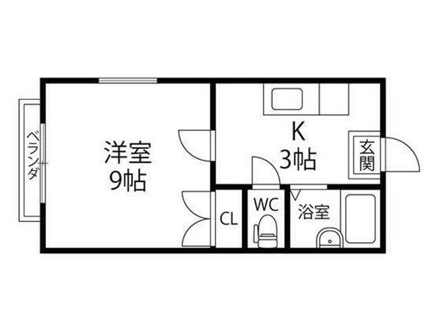 パレスウエキR(1K/2階)の間取り写真
