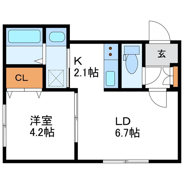 EEL麻生 イール(1LDK/3階)の間取り写真