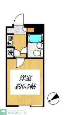 ヒルトップハウス恵比寿(1K/2階)の間取り写真