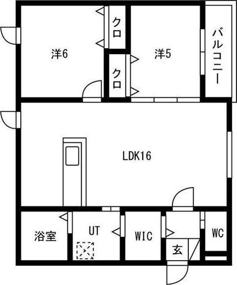 朝日ハイツII(2LDK/1階)の間取り写真