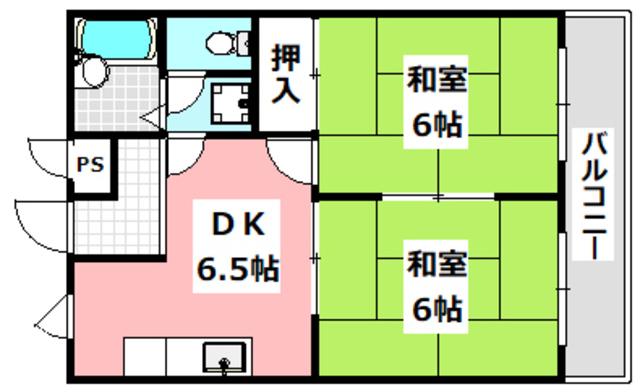 タチバナマンション(2DK/3階)の間取り写真