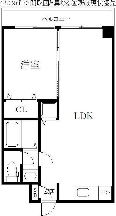 サンシャインひがし大橋(1LDK/4階)の間取り写真