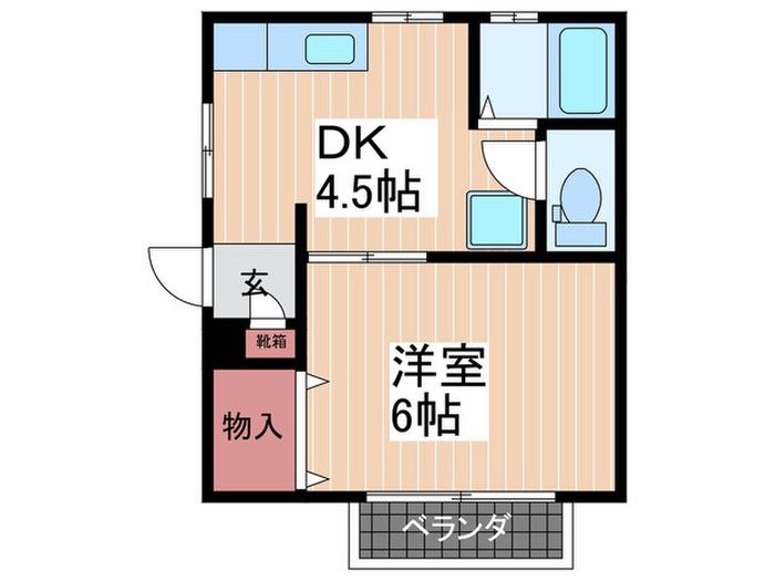 クレール広(1DK/2階)の間取り写真
