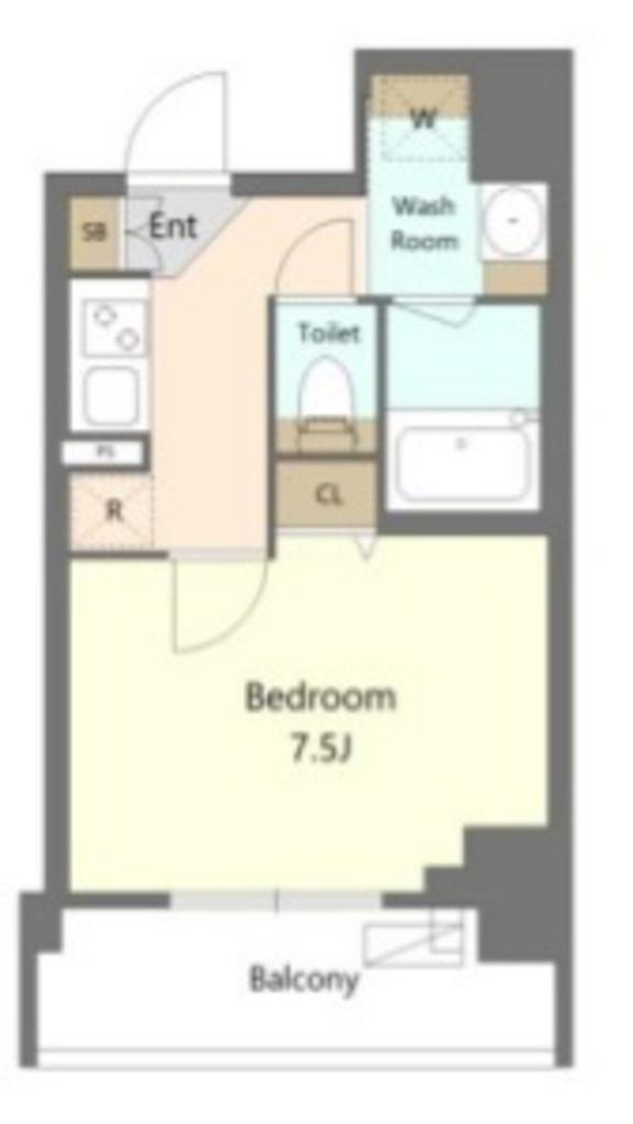 エスレジデンス新宿早稲田アヴェリスS-RESIDENCE新宿早(1K/3階)の間取り写真