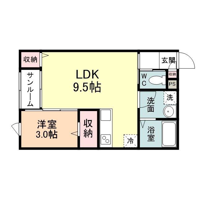 FELICE(1LDK/1階)の間取り写真
