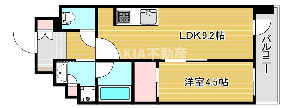 ザ・パークハビオ都島フロント(1LDK/5階)の間取り写真