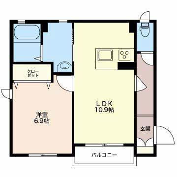 シャーメゾン寿(1LDK/1階)の間取り写真