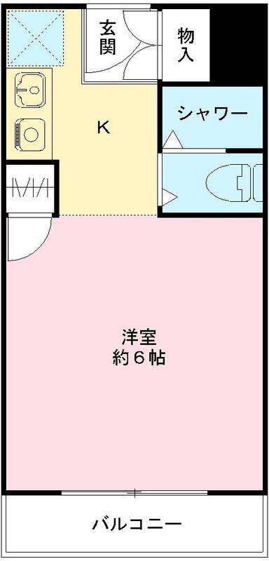 エルベコート泉大津(ワンルーム/2階)の間取り写真