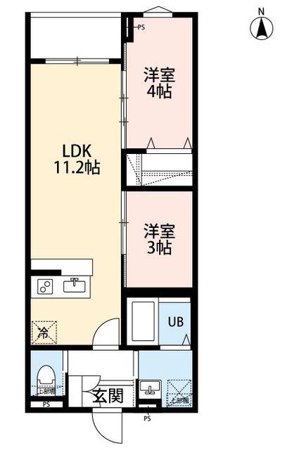 ROBOTHOME京成小岩II(2LDK/3階)の間取り写真