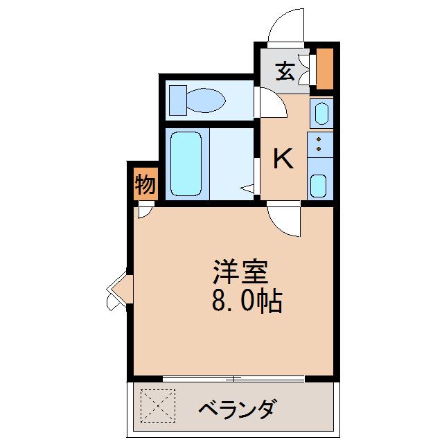 桜マンションII(1K/6階)の間取り写真