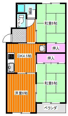 大宮第3コーポ(3DK/1階)の間取り写真