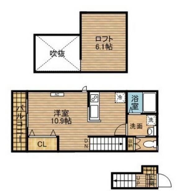 GRACIA COURT(ワンルーム/2階)の間取り写真