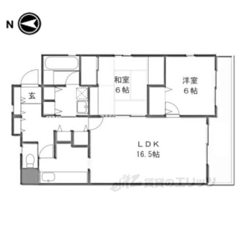 AOIアートビル(2LDK/4階)の間取り写真
