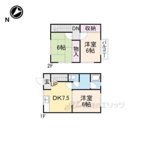 コーポ藤村2号棟(3DK/1階)の間取り写真