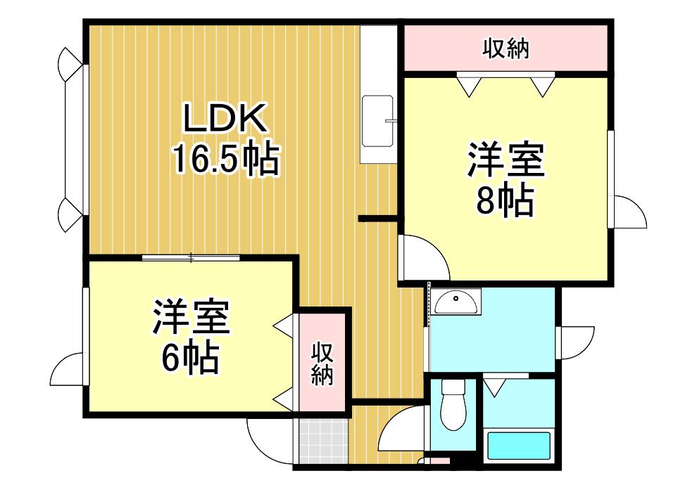 ティアラ77(2LDK/1階)の間取り写真