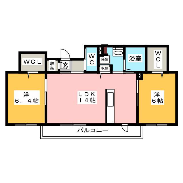 THE RESIDENCE GRANDIA(2LDK/2階)の間取り写真