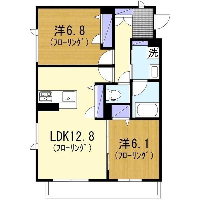 オーガル(2LDK/3階)の間取り写真