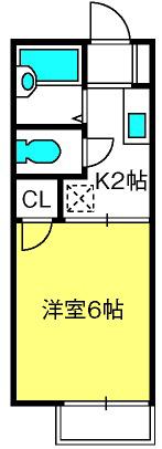 リバーサイド狭山(1K/1階)の間取り写真
