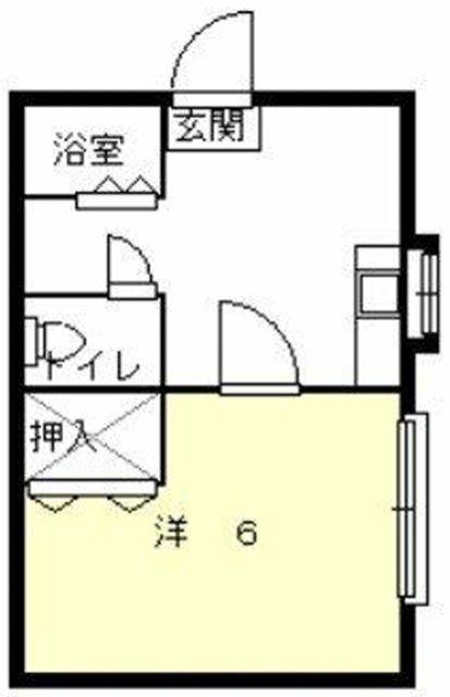 サンハウス(1K/1階)の間取り写真