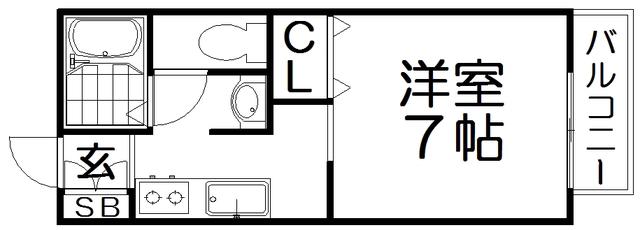 メゾンド・みらい(1K/2階)の間取り写真