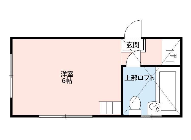 フロンティアハイム(ワンルーム/2階)の間取り写真