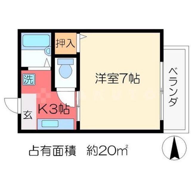アネックス北白川(1K/1階)の間取り写真