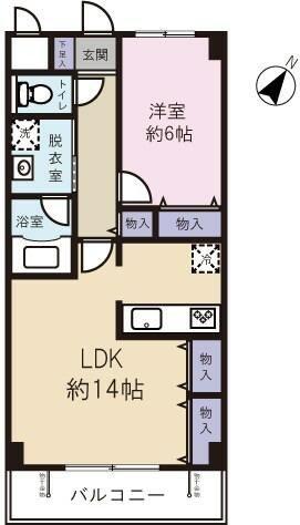 ラージヒルズ町田(1LDK/2階)の間取り写真