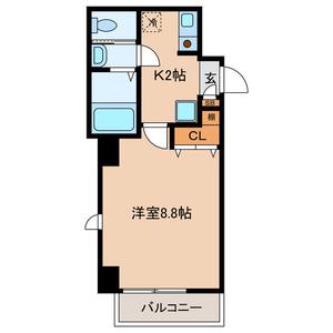 エスポワール(1K/3階)の間取り写真