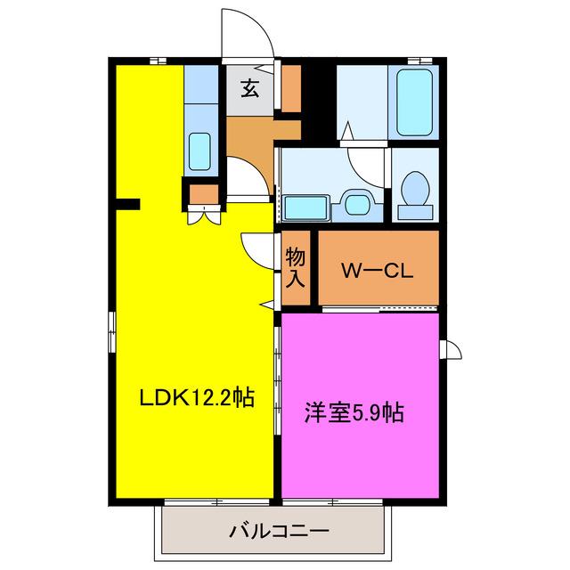 サンメゾン おおしま(1LDK/1階)の間取り写真