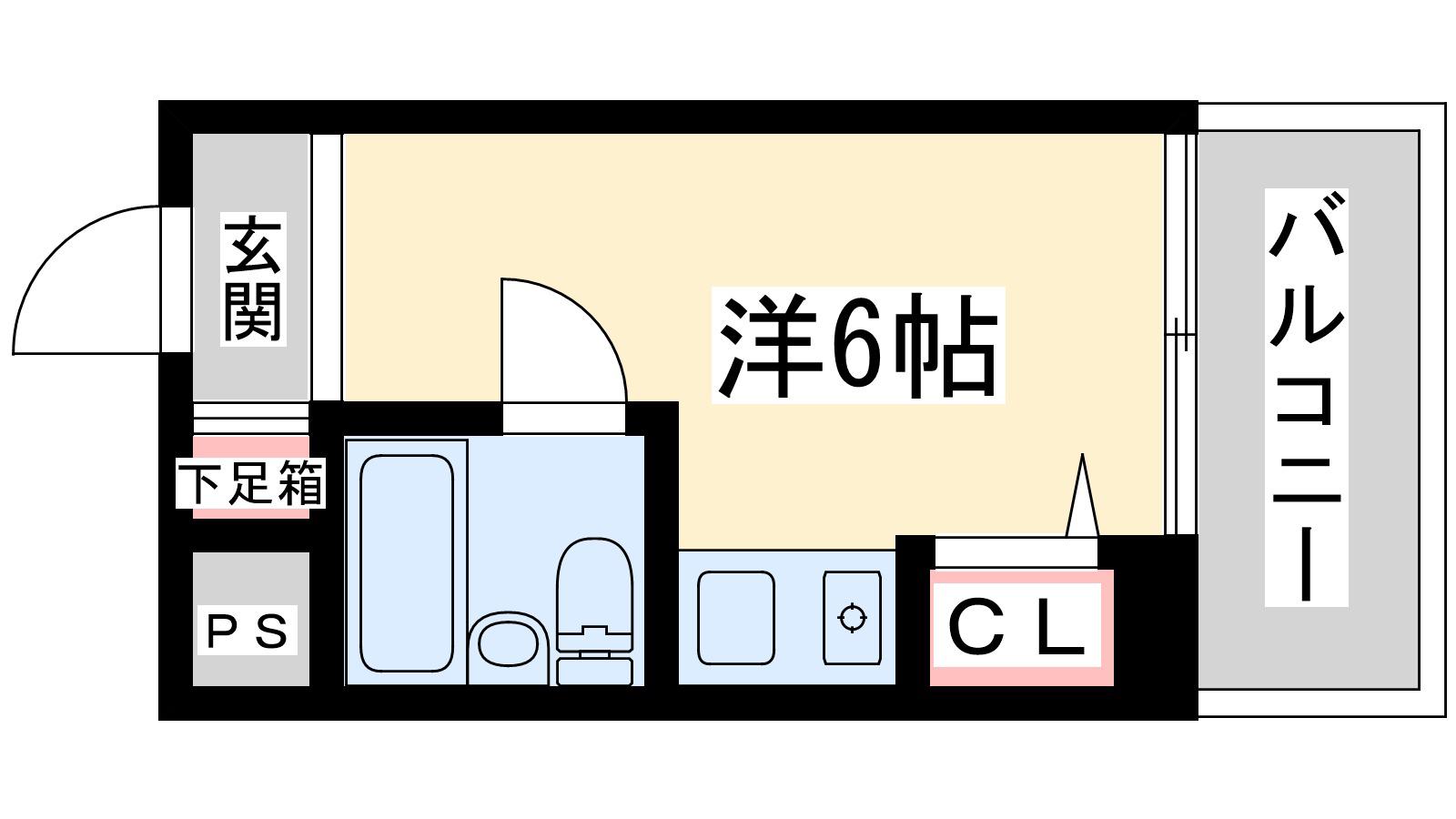 十信前ミールズ(ワンルーム/6階)の間取り写真