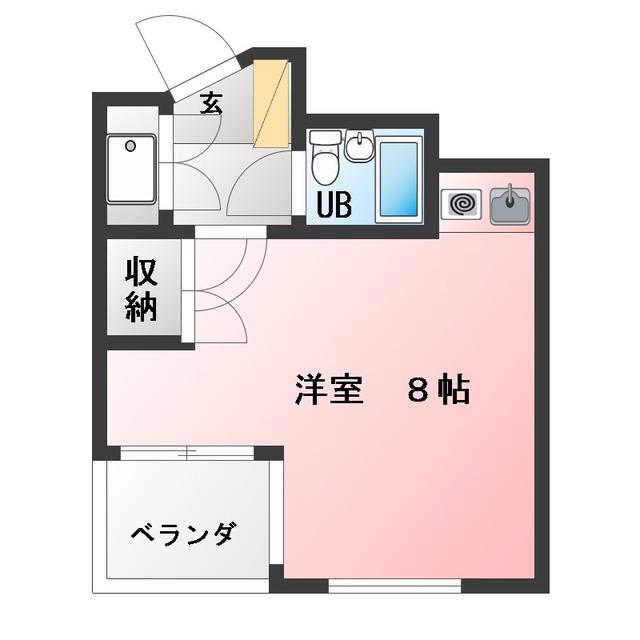 山本ビル(ワンルーム/3階)の間取り写真